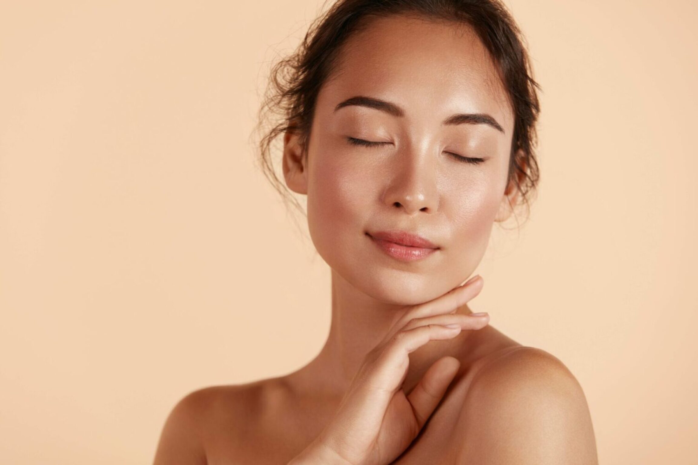 A happy aesthetics treatment patient