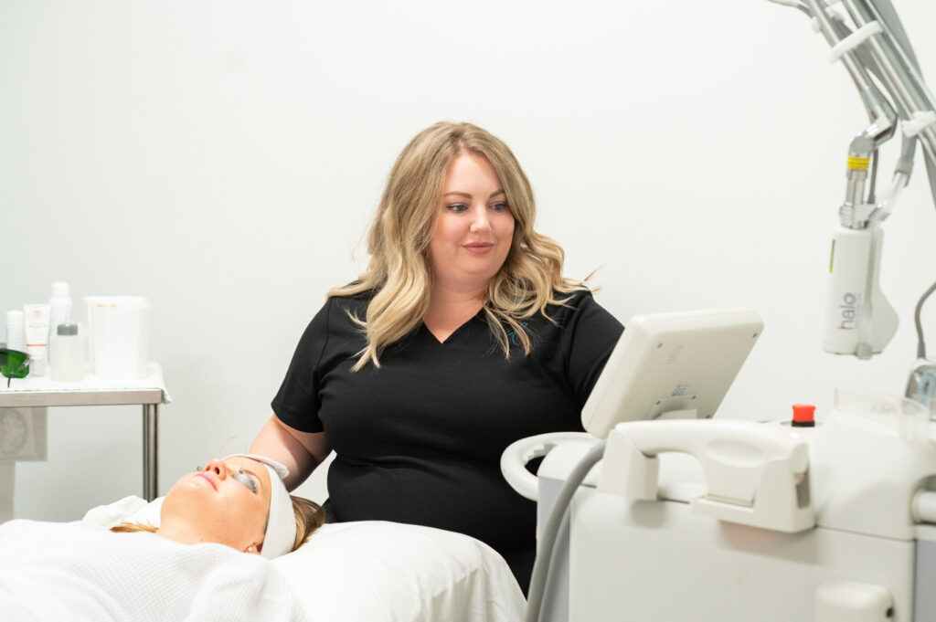 Paige Preparing A Patient For Halo Skin Resurfacing