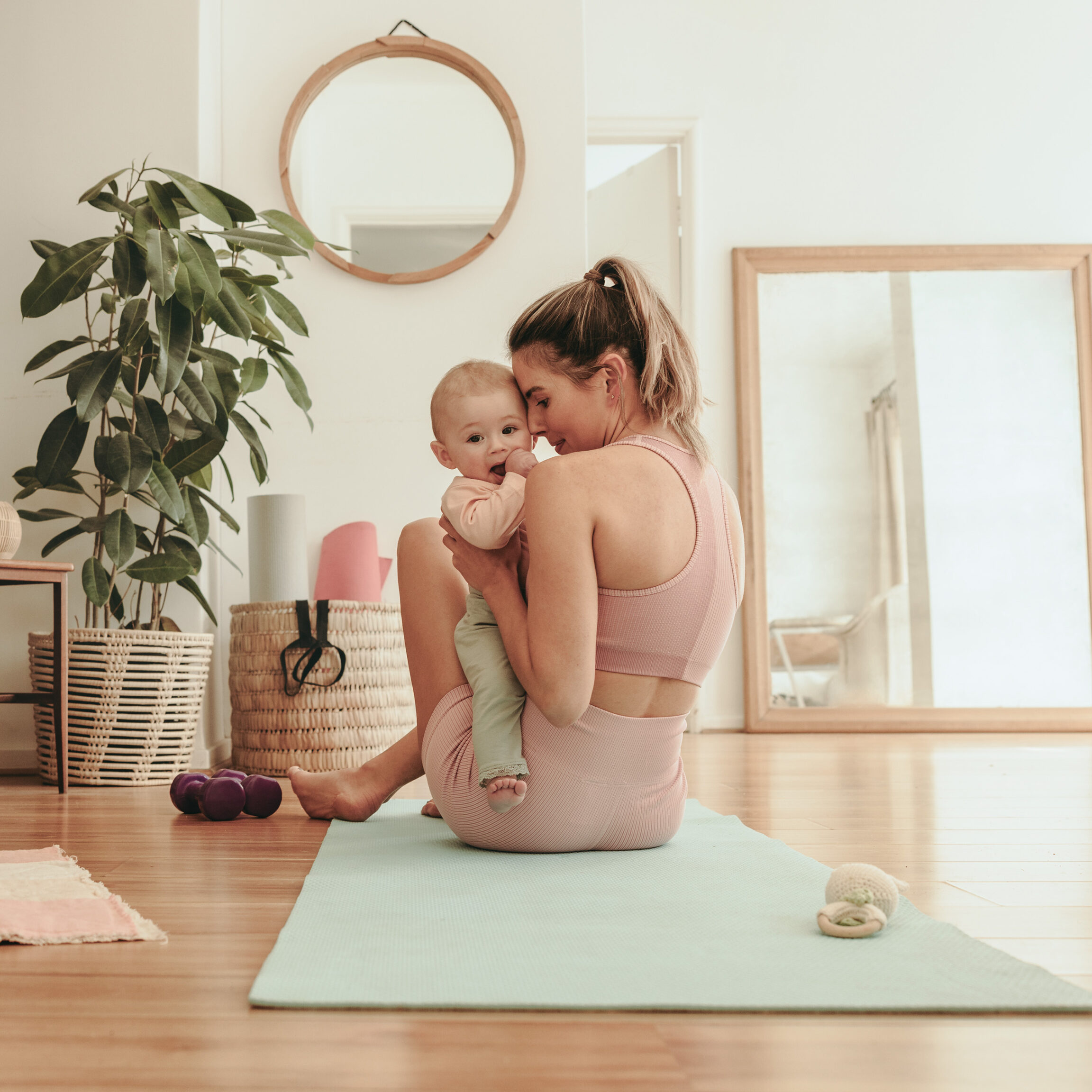 Mommy makeover patient with child