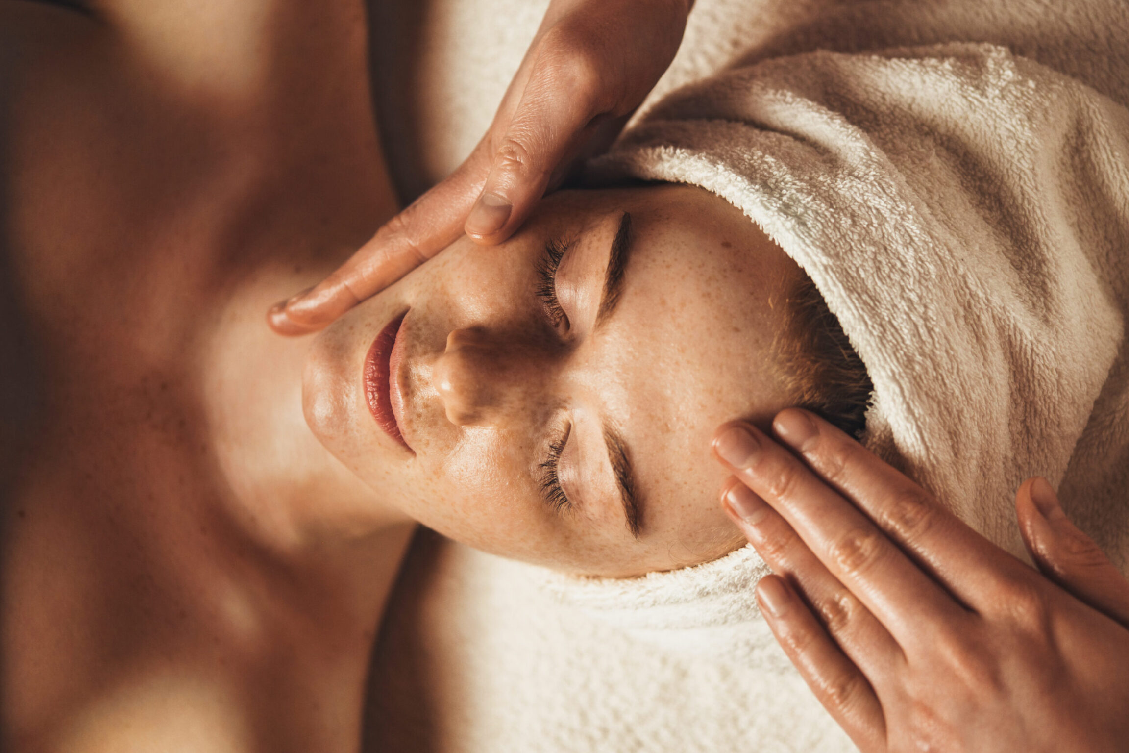 Patient undergoing acne treatment