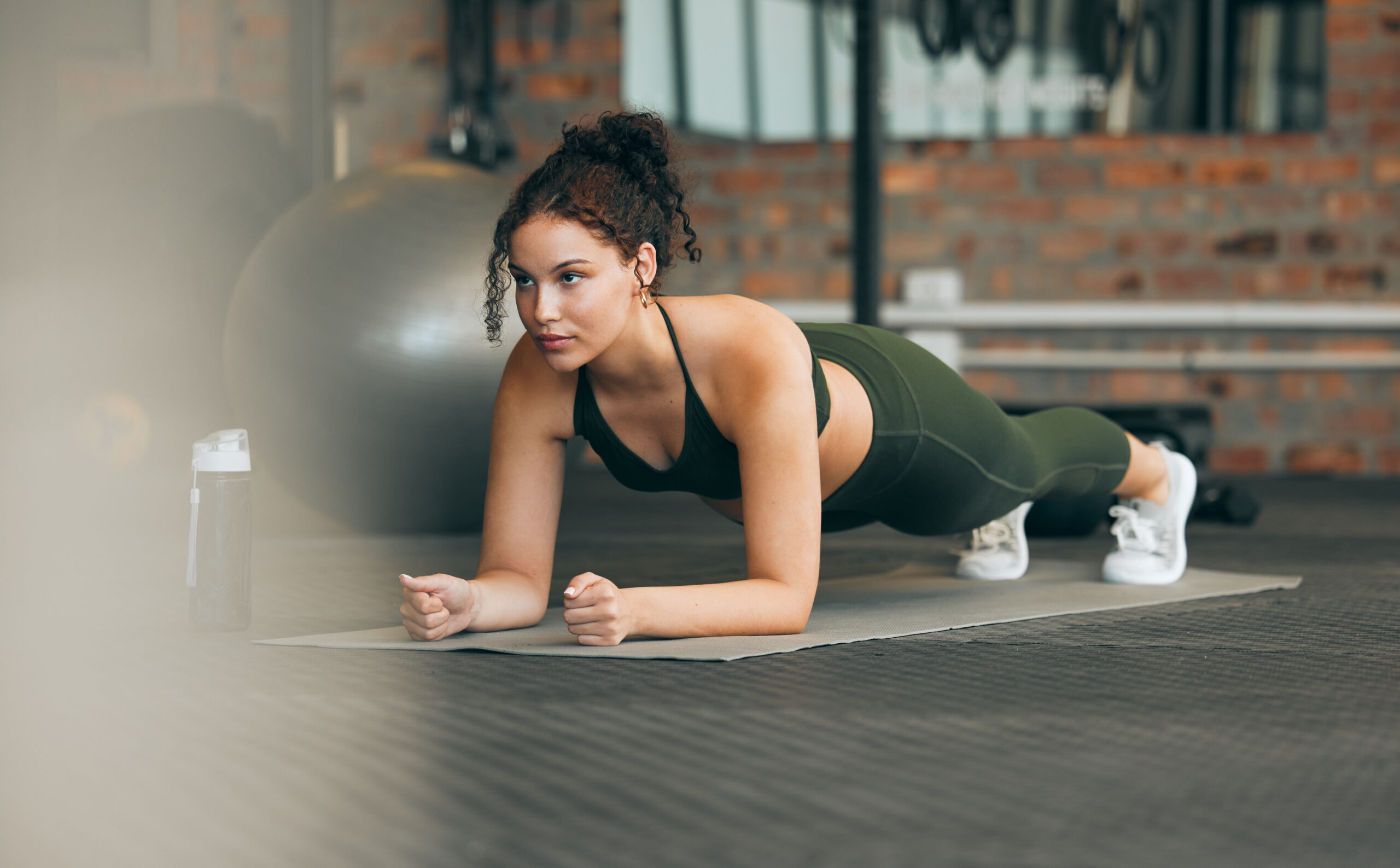 Woman holding a plank position with perfect form