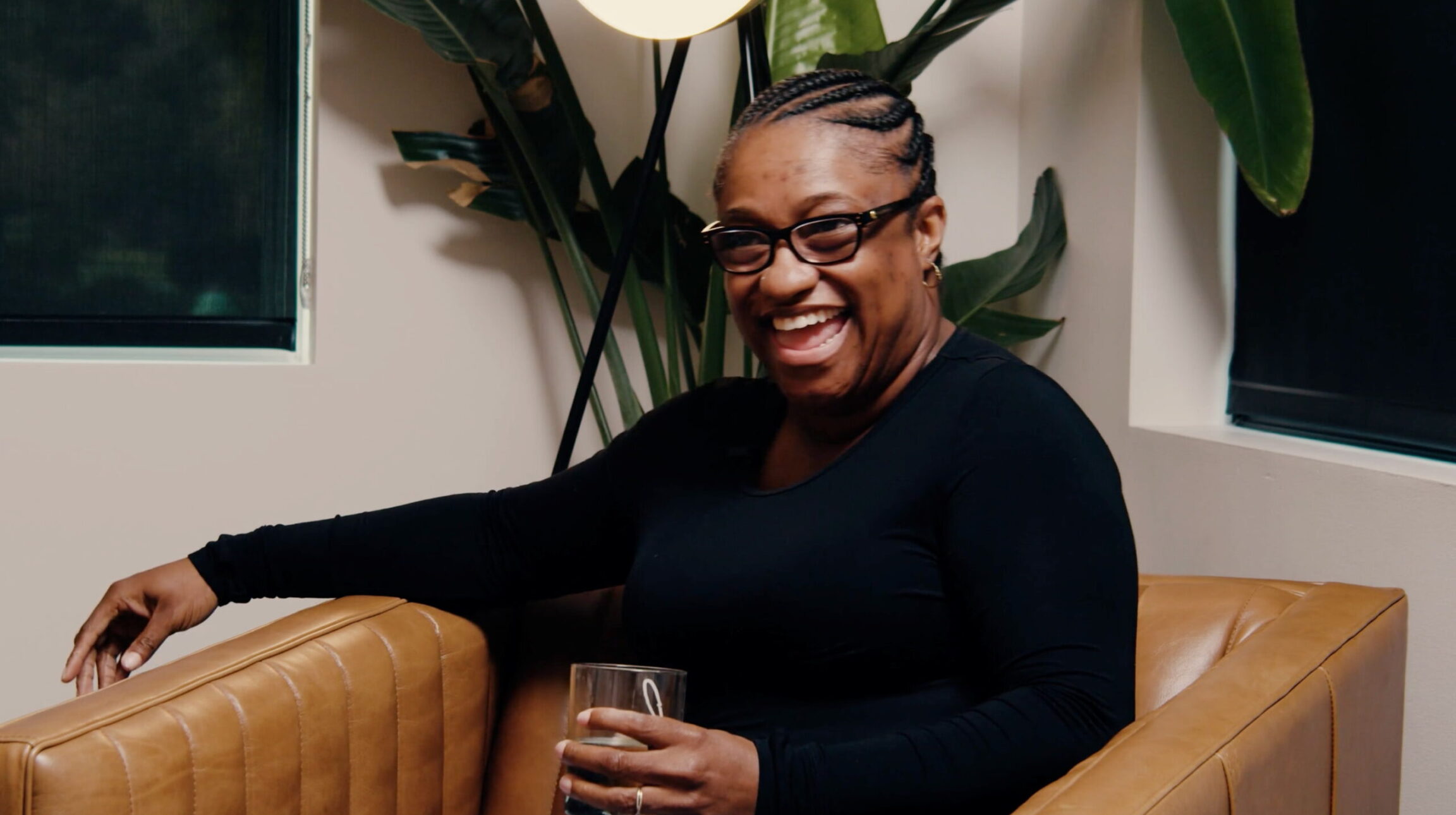 Veronica laughing while discussing her daily life at Donaldson