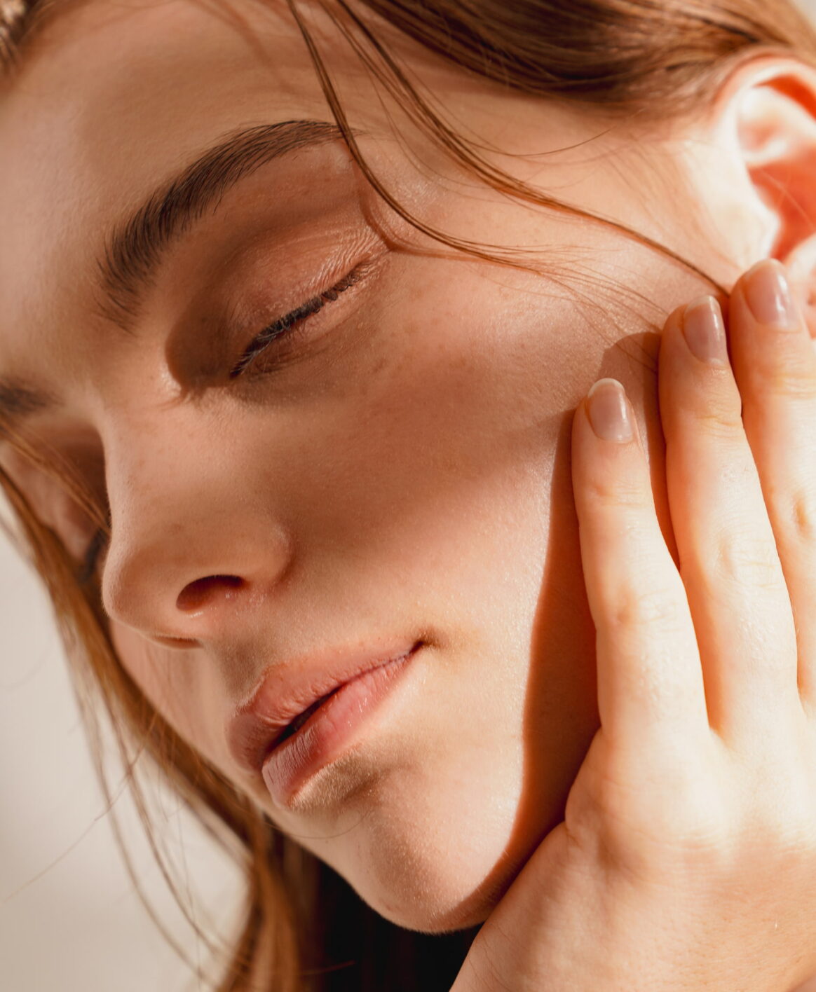 A Donaldson microneedling patient admiring her own results